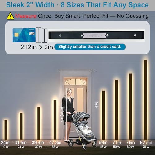 EWIMXSVC 2 Pack 31.5inch Modern Outdoor Wall Light, 2700k-6500k Dimmable Long Exterior Light Fixtures Wall Mount, LED Linear Outdoor Wall Sconce Lights, IP65 Waterproof Outside Garage Lights for House by EWIMXSVC - Image 5