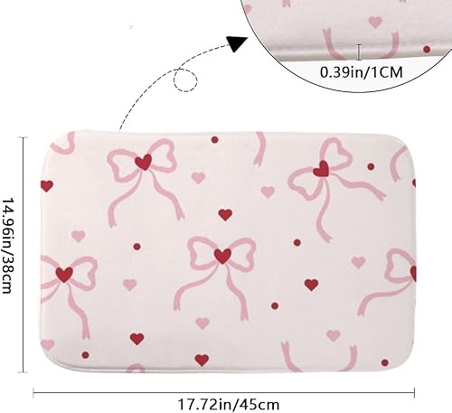 Miniatura 3 de Ilustración romántica femenina de moda. Alfombra de baño de 18 x 30 pulgadas para entrada, ducha, alfombrillas mate para baño, suela de goma, súper