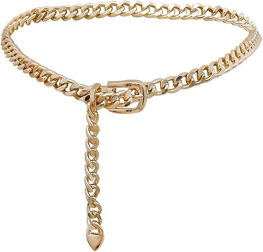 JKJF Metal Belt Belt Chains Single Layer Waist Chain Punk Jeans Chains