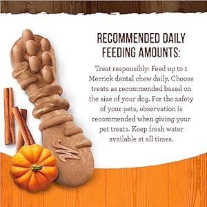 Merrick fresh kisses natural dental chews treats infused with pumpkin and cinnamon for tiny dogs 5 15 lbs  5 3 oz Pouch   cucciolini doodles