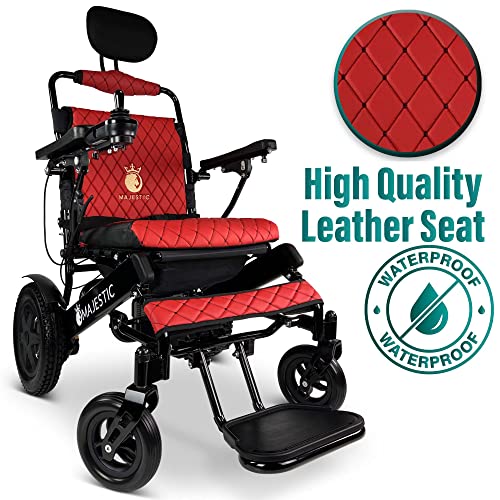 MALISA Electric Wheelchair, Long Range Power Wheelchair for Adults (19+ Miles), Dual Battery Foldable Motorized Wheel Chair, Portable Lightweight All Terrain (Red, Black Frame) - Thumbnail 7