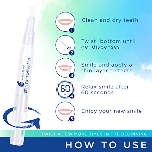 Teeth Whitening Pen - Removes Years of Stains Caused by Coffee, Wine, Smoking, Travel-Friendly - 3 Pens