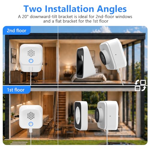 Image of Hieasy 3K 5MP Window Camera with Adjustable Angle Mount, No Drill Magnetic Window Security Camera for Home Security, 5GHz&2.4GHz WiFi6, Color Night Vision, AI Human Vehicle Detection, 24 /7 Recording