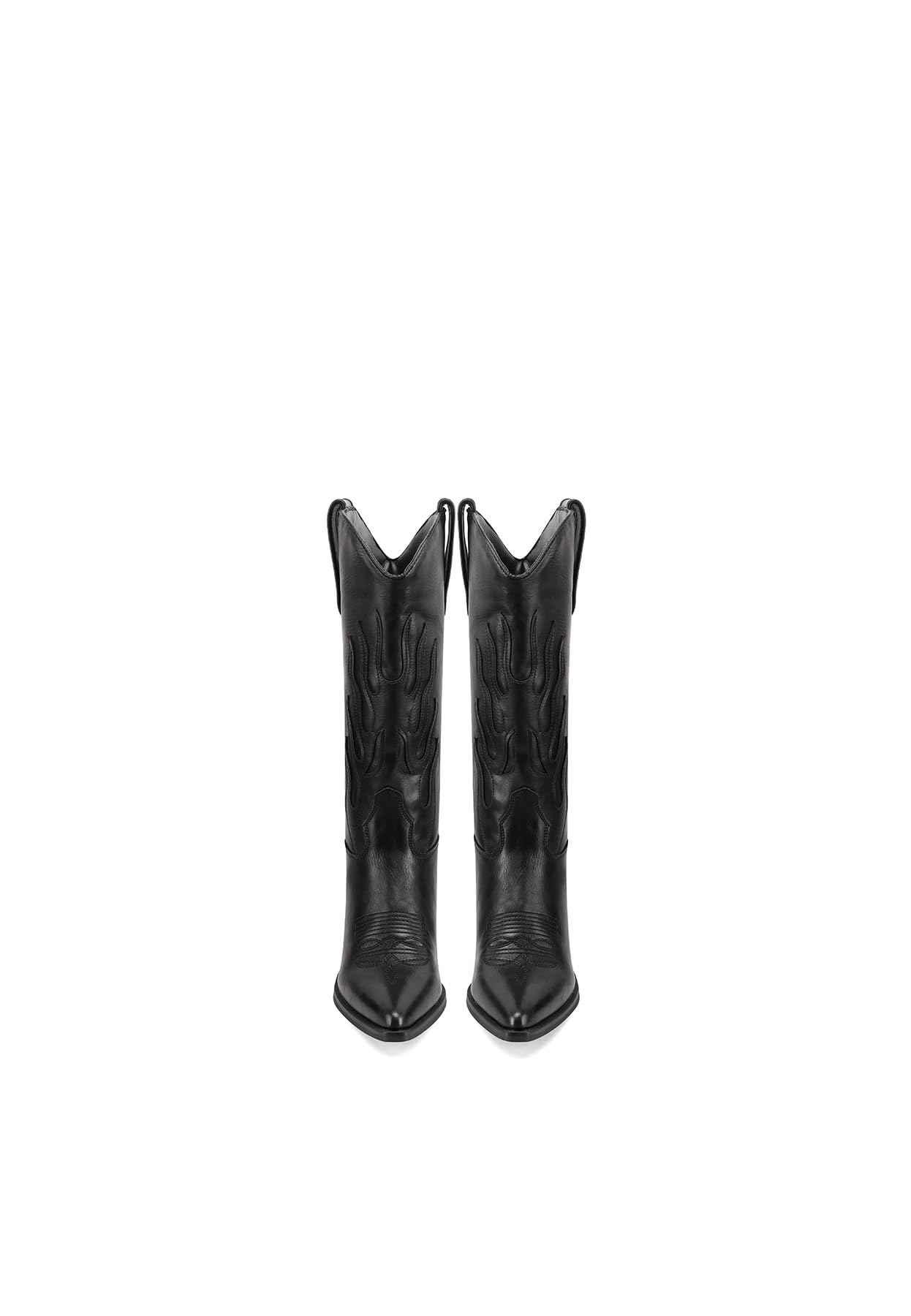 QUEEN HELENA Stivali Camperos con Tacco Stivaletti a Punta Texani Donna W302