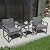 Patiorama 3 Piece Outdoor Patio Furniture Conversation Set, Rattan Chair Set With Coffee Table, For Garden, Balcony, Backyard, Poolside (Dark Grey)