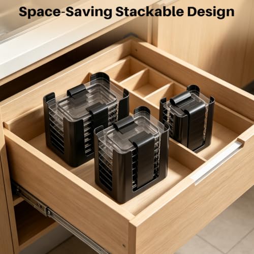3PCS Lid Organizer for Rubbermaid Brilliance Storage Containers, Black by KILILIUN - Used condition - Image 6