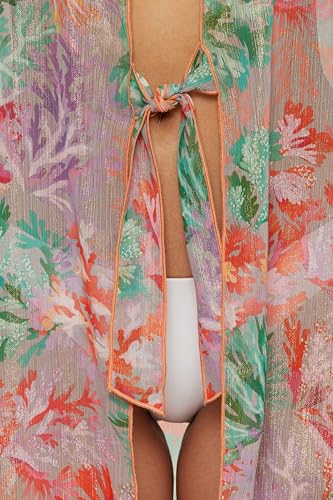 BECCA Coral Reef Tie Front Tunic, Casual, Sheer, Beach Cover Ups for Women2