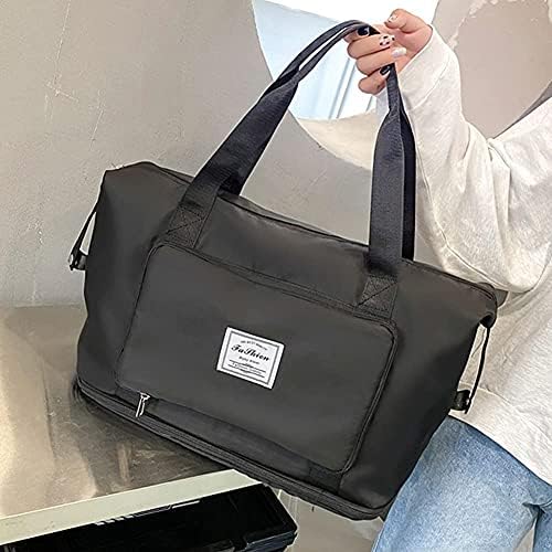 ZHIHETOS Foldable Duffle Bag 20L ~ 50L Large Capacity Folding Travel Bag Portable Lightweight Waterproof Oxford Fabric for Travel Gym Sports Lightweight Luggage Duffel-Black 3 ZHIHETOS Foldable Duffle Bag 20L ~ 50L Large Capacity Folding Travel Bag Portable Lightweight Waterproof Oxford Fabric for Travel Gym Sports Lightweight Luggage Duffel-Black