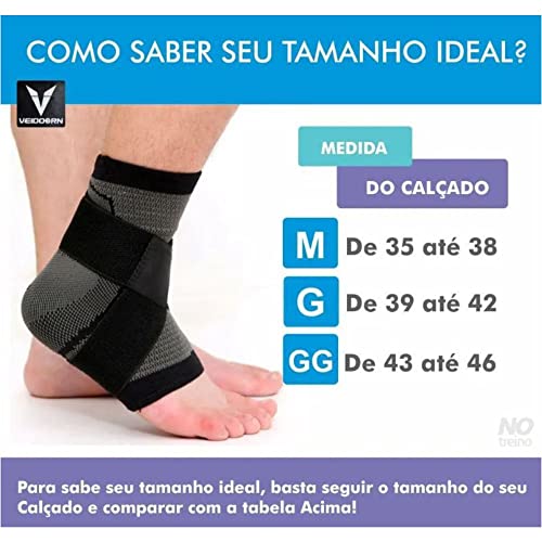 Tornozeleira Compressão Tensor E Dupla Bandagem Veidoorn Grafite Dupla Faixa Elástica Tensor Estabil