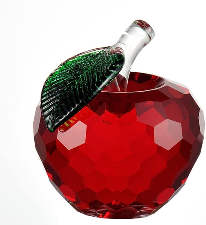 Crystal Ornament Fruits Glass Red Fruit Figurine Handmade Art Gift for Christmas Birthday Ornament