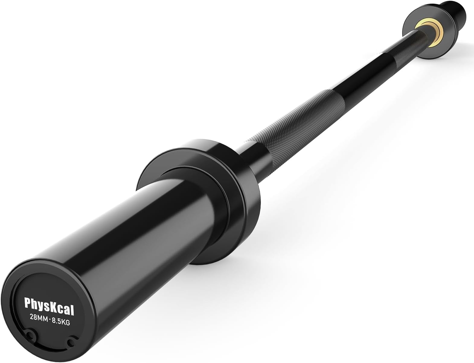 PhysKcal 4ft, 5ft, 6ft Barbell, Olympic EZ Curl Bar with Smooth Bushing & Bearing for 2'' Weight Plates, International Barbells for Press, Squat, Deadlift and Multiple Purposes