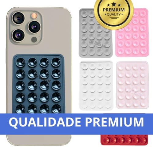 Genérico Suporte Adesivo Capa Telefone Celular com Ventosa de Sucção Silicone Iphone Android Reforça