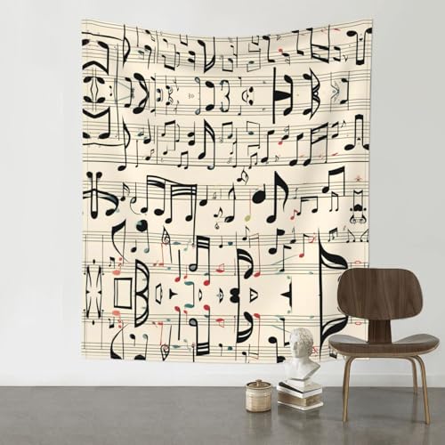Tapisserie murale clefs de musique BROLEO pour habiller un mur vide déco intérieur 152x129