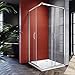ELEGANT Corner Shower Door 36'' D. x 36'' W. x 72'' H, Framed Shower Enclosure with 1/4'' Clear Glass, Double Sliding Shower Door in Chrome Finish (Shower Base Not Included)