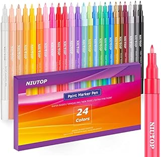 Acrylic Paint Pens for Rock Painting, 24 Vibrant Colors Paint Markers for Stone