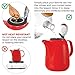 Tealyra - Daze Ceramic Large Teapot Red - 47-ounce (6-7 cups) - With Stainless Steel Lid Extra-Fine Infuser for Loose Leaf Tea - 1400ml