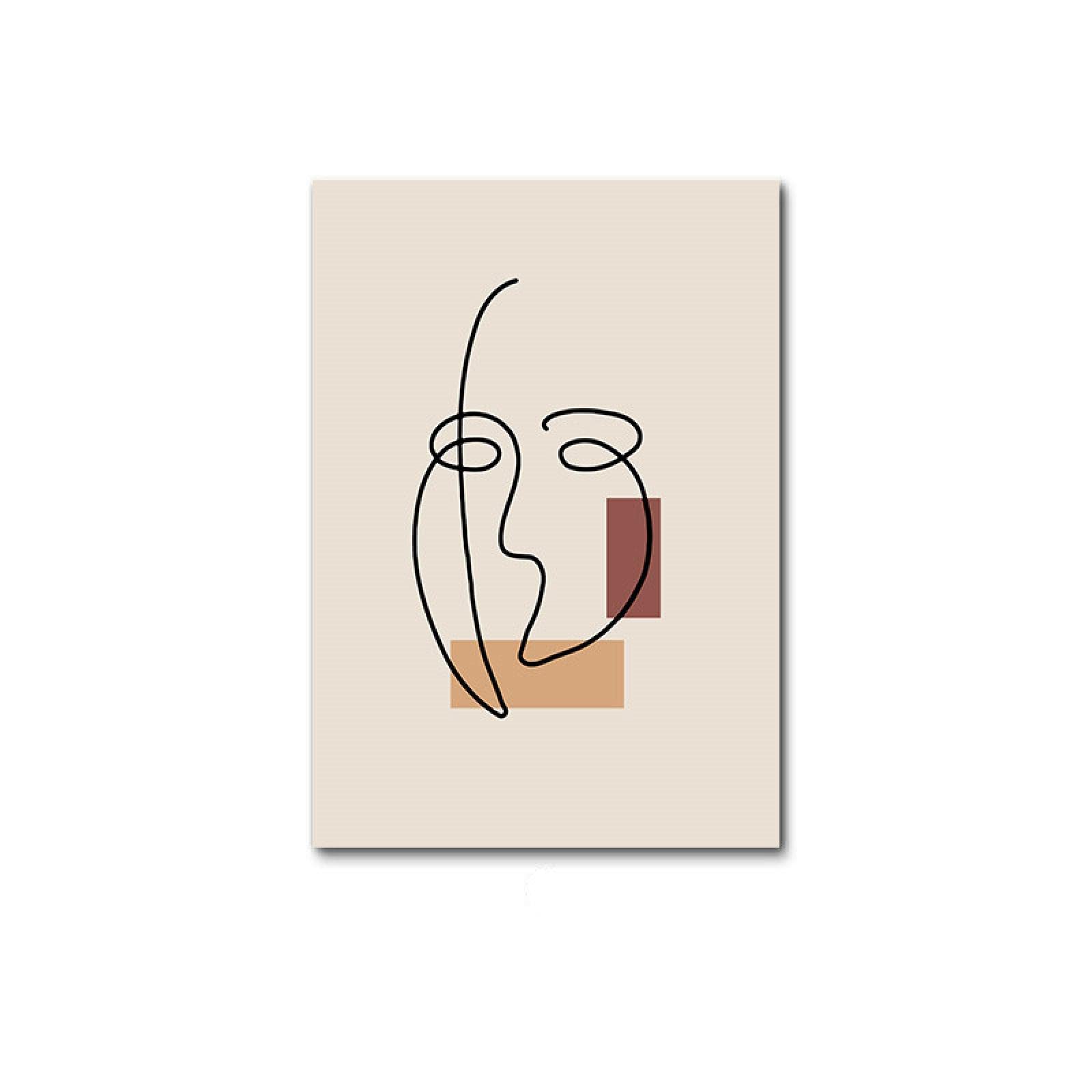 Rumlly Bohemia Liniowy rysunek Kobieta Grafika Obraz na płótnie Prostota Sztuka estetyczna Plakaty i druki Sztuka ścienna Zdjęcia Home Decor 60x90cmx2 Bez ramki