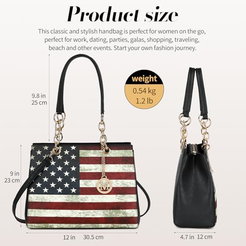 American Flag USA Stars and Stripes Patriotic Purses and Handbags for Women Leather Crossbody Bags Women's Tote Shoulder Bag3