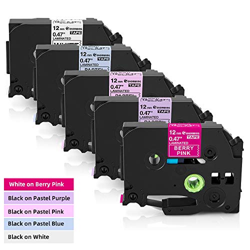 COLORWING Compatible Label Tape Replacement for Ptouch TZe TZ Tape 12mm 1/2 inch