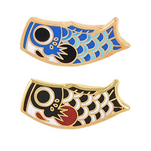 Preisvergleich Produktbild CoSunny Anstecknadel für Karpfen, Koi, Fisch, Emaille, 2 Stück