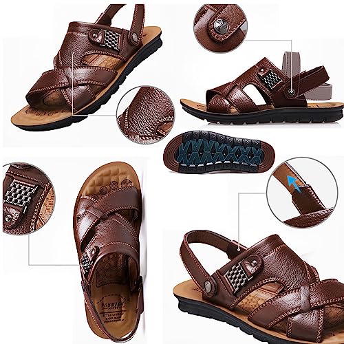 Men's Breathable Sports Sandals,Lightweight PU Leather Summer Orthopedic Hiking Slides Athletic for Men, Comfort Open Toe Outdoor Beach Walking Sneakers Shoes3