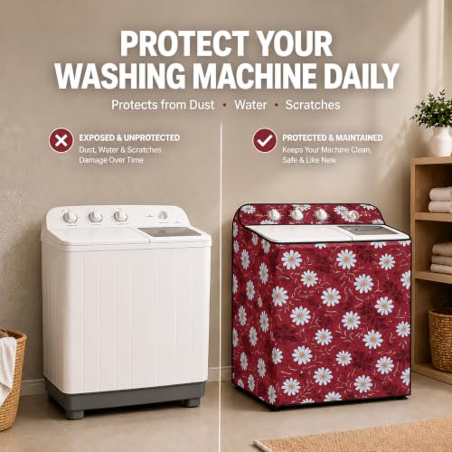 Image of Star Weaves Semi Automatic Washing Machine Cover for LG 6kg, 6.2kg, 6.5kg, 7kg, 7.5kg & 8kg Top Load | Waterproof, Dustproof, Rustproof | Heavy Duty Polyester Cover