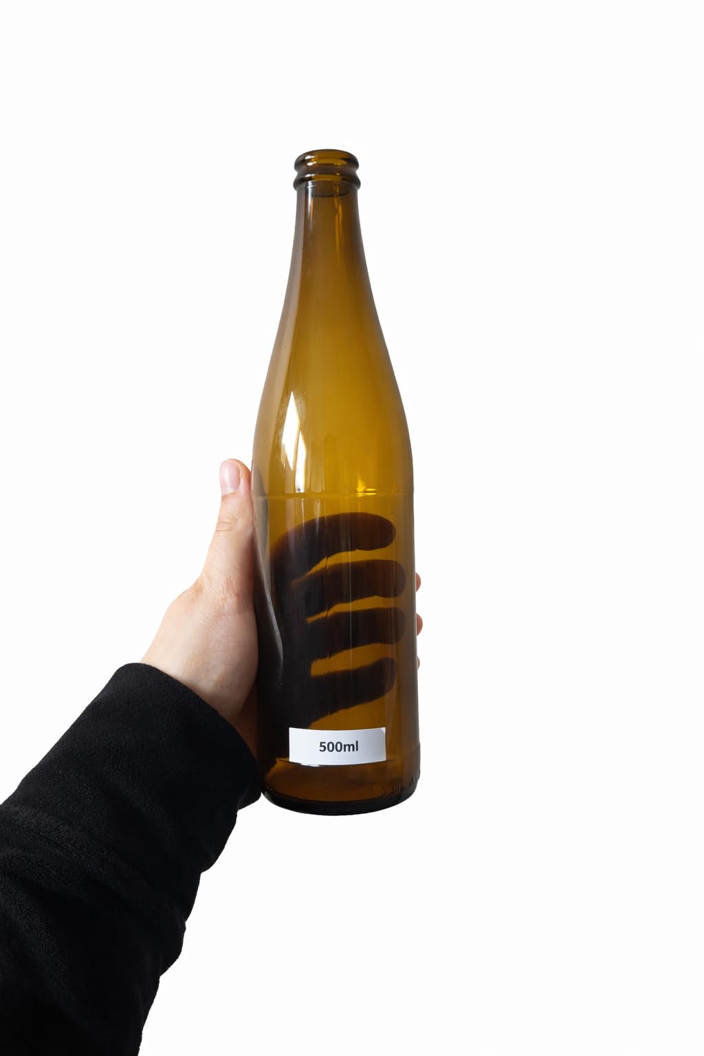 made in home - Braune Glasflasche 500 ml – Bierflasche aus Glas, wiederverwendbar, UV-Schutz, für Bier, Cider & Fermentation – mit Kronkorken 26 mm (30)