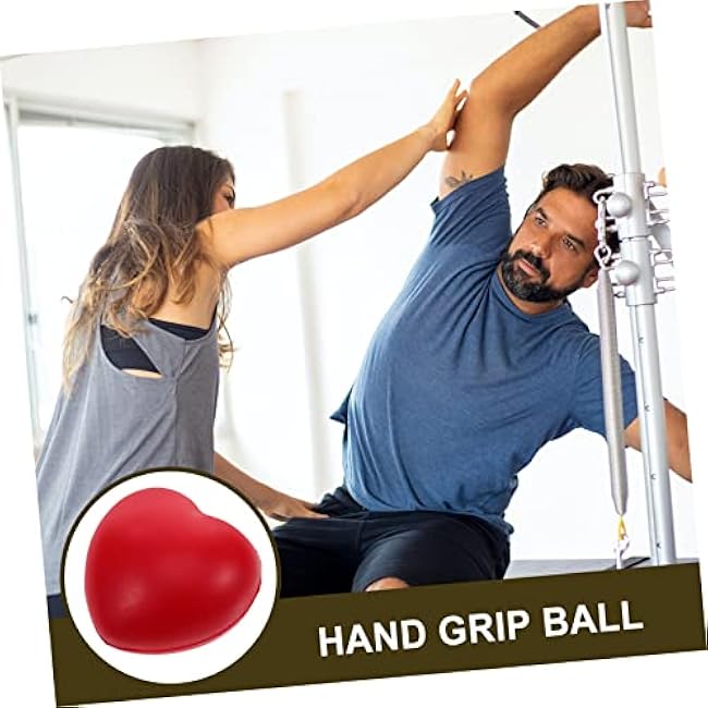 Heart Shaped PU Hand Grip Ball for Finger Strengthening Stress Relief Squeeze Therapy Trainer for Carpal Tunnel Rehabilitation and Hand Fitness