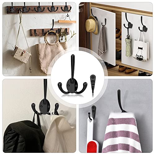 Zaybod 10 Pack Heavy Duty Wall Mounted Black Coat Hooks With 30 Screws, Mudroom Hooks, Backpack Hooks, Robe Hooks, Hat Hook（Two Types Of Hooks + Threetypes Of Screws Included） #TOP3
