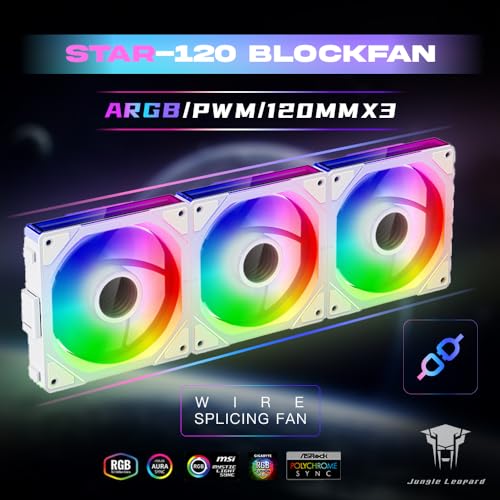 Image of Interstellar V1 120mm Case Fan, Infinity Mirror Module Daisy-Chain 5V ARGB PWM PC Fan Triple Pack Suitable for Computer Case & CPU Cooling(White-3 Pack)