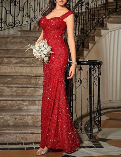Image of Madam Uniq Formal Dress Sequin Fishtail Sleeveless 1920s Gatsby Cocktail Prom Elegant Maxi Evening Gowns for Women
