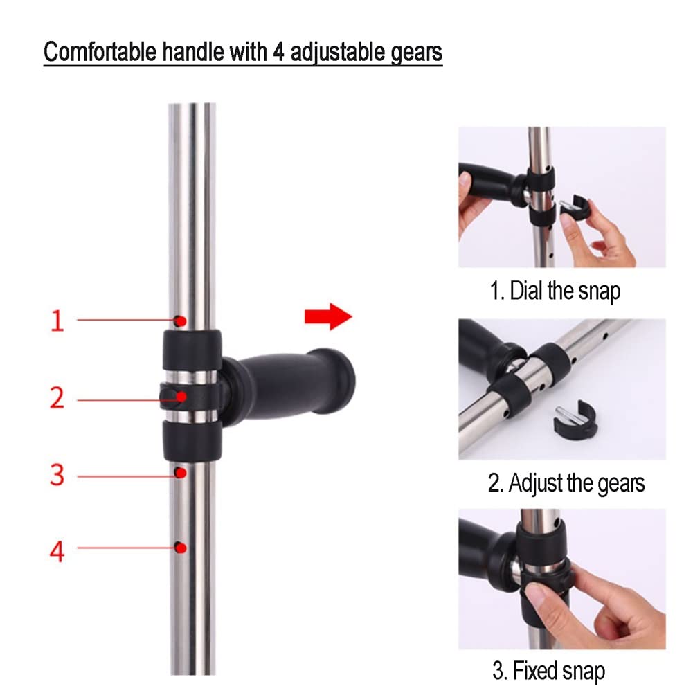 Muletas Plegables para Caminar, Muleta Axilar Adultos, Mango Ergonómico, 1 Unidad, Soporta hasta 100kg (Size : XS)