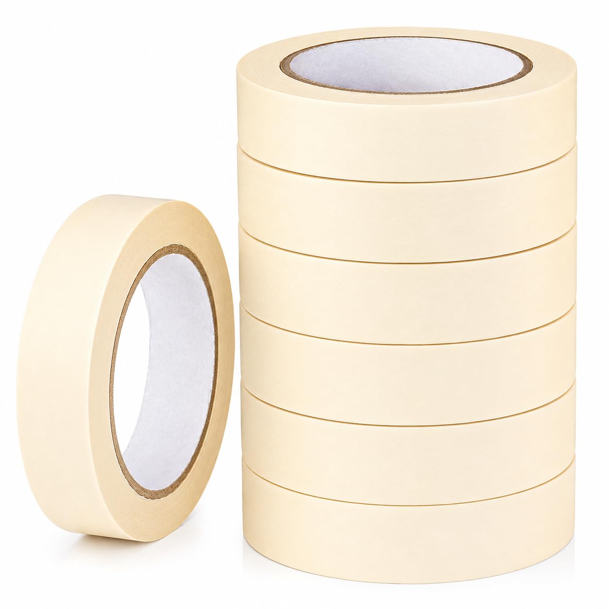 indigo® Masking Tape 24mm x 50m Pack of 6 - Premium Painters Decorating Tape, Self Adhesive Paint Masking Tape for Painting, DIY, Decorating, Crafts, Home & Professional Use
