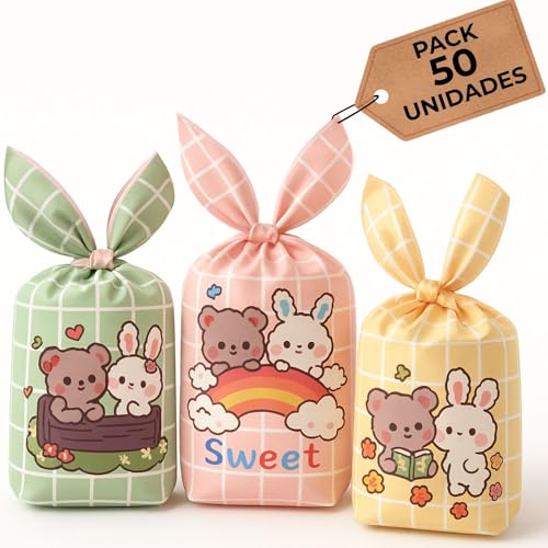 Pacote de 50 sacos de aniversário infantis originais e resistentes. Sacos de carro para aniversários, 18 x 30 cm. Ideais como malas para aniversários, casamentos, batizados e comunhões.