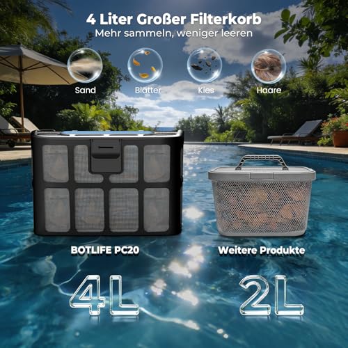 Image of (2026 New) Pool Vacuum for Inground & Above Ground Pools, Robotic Pool Cleaner with 5000 GPH Suction, 4L Filter Basket, Smart Navigation, Clean Floor /Wall /Warterline, App Preset, Smart Selfpark, Black