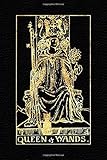 Queen Of Wands: Tarot Journal Notebook Dotted, Black And Gold (Dot Grid, 110 Pages, 9x6) (Tarot Card Notebook)