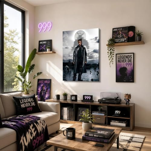 Image of Juice WRLD Canvas Wall Art, Rapper Collage Poster Print, Hip Hop Music Artwork for Bedroom Studio Gaming Room Decor, Vibrant Album Cover Picture Print Framed Music Wall Painting 20X24 inch