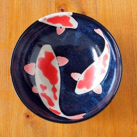 Japanse Mino-yaki keramische Donburi kom, groot formaat voor Ramen, rijst, soep, gemaakt in Japan, 15cm, Wabisabi Classic, Indigo Blue