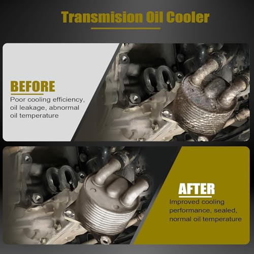 Image of SecosAutoparts 68373829aa Automatic Transmission Oil Cooler with Gaskets Compatible with Jeep Compass 2.4L 2019 2020 Replace# 68369628AA Aluminum