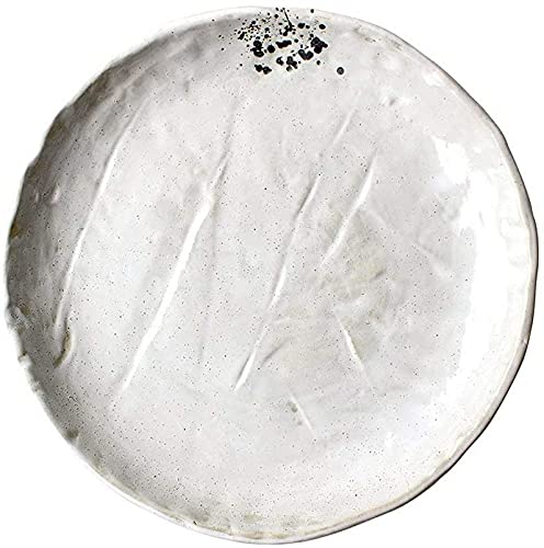 YHEIANJ Plato Llano Cuenco de cerámica Ensalada Irregular Plato de Ensalada de Frutas Aperitivo Postre Vajilla Plato Bandeja 27x3cm Cuenco