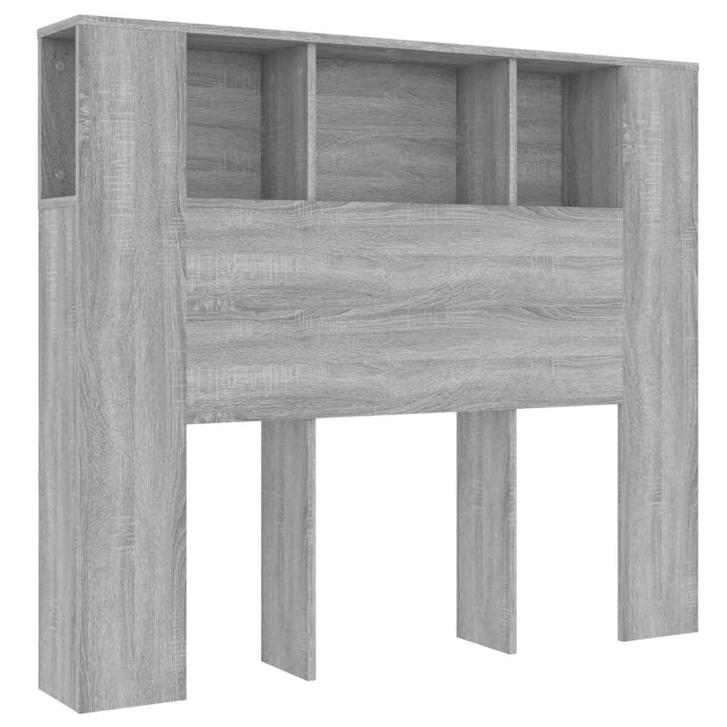 vidaXL Headboard Cabinet Grey Sonoma 120x18.5x102.5 cm โ image 1