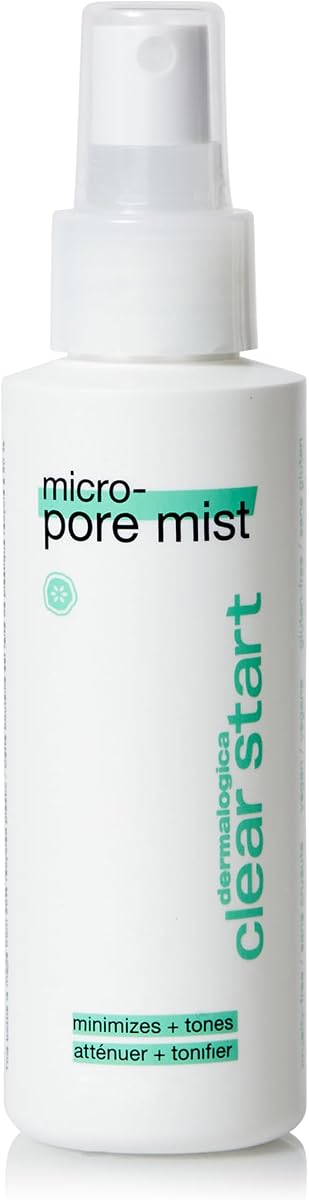 Dermalogica Clear Start Micro-Pore Mist, tónico facial de niacinamida, 4 onzas líquidas | Minimiza los poros y reduce el exceso de grasa, desvanece las marcas posteriores al brote, con niacinamida, escaramujo y pepino