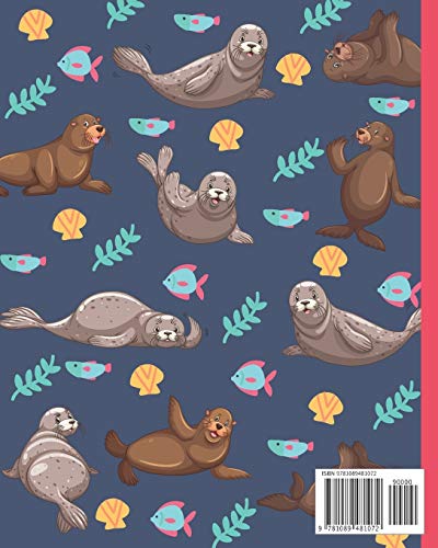 Notebook: Cute Seals - Lined Notebook, Diary, Track, Log & Journal - Gift Idea for Boys Girls Teens Men Women (8"x10" 120 Pages) - Image 2