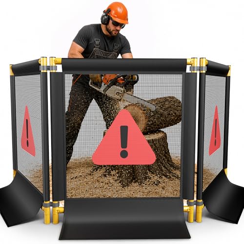 Stump Grinding Barrier, 10 FT Foldable Debris Containment Screen