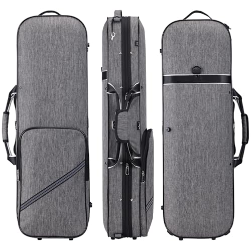 adm 4/4 - Funda rígida para violín rectangular con higrómetro integrado, súper ligera portátil con...