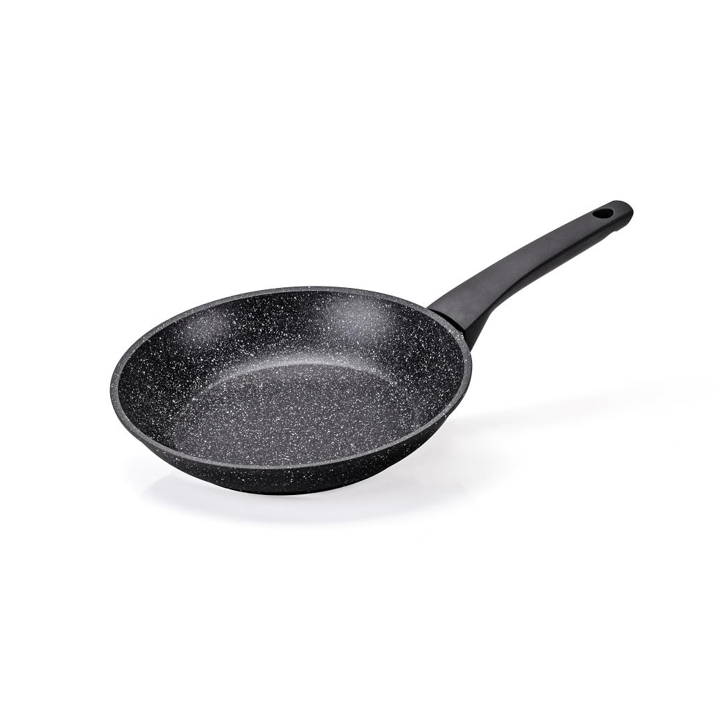 MONETA Set Pentole Induzione 8 Pezzi Magnolia Stone Black, Batteria Pentole Antiaderenti con Padelle 20 24 cm Tegame 28 cm Casseruole con Coperchi, Fondo Full Induction
