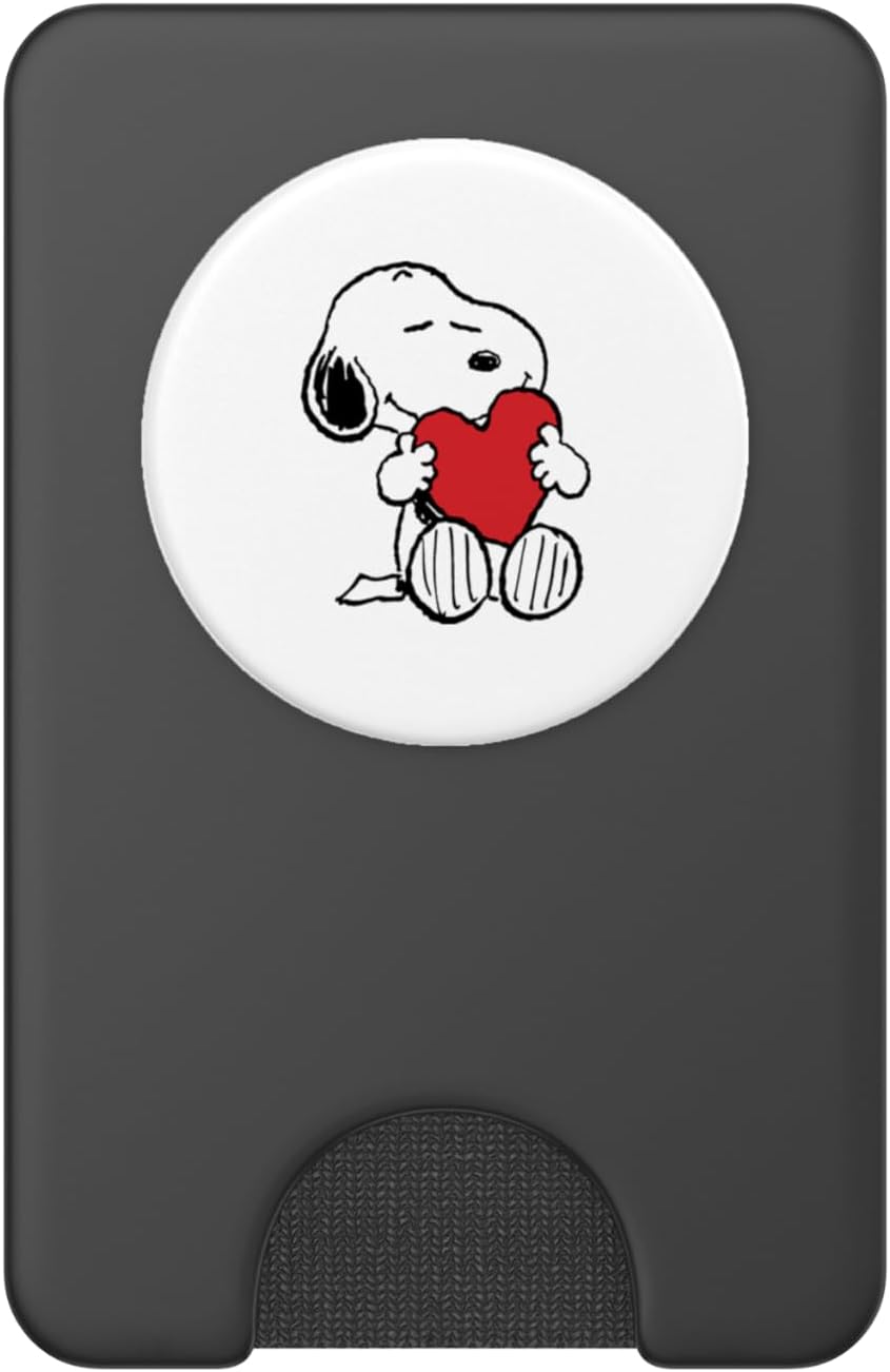 Snoopy Hugging Heart Love Design PopSockets PopWallet for MagSafe