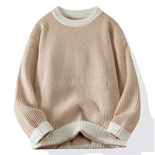 Men's Crew Neck Sweater Casual Long Sleeve Knit Pullover Solid Color Loose Fit Fall Winter Top2