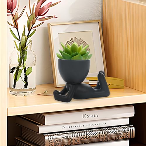 Pot de fleurs en céramique avec drainage aux finitions sculpturales pour décoration chic