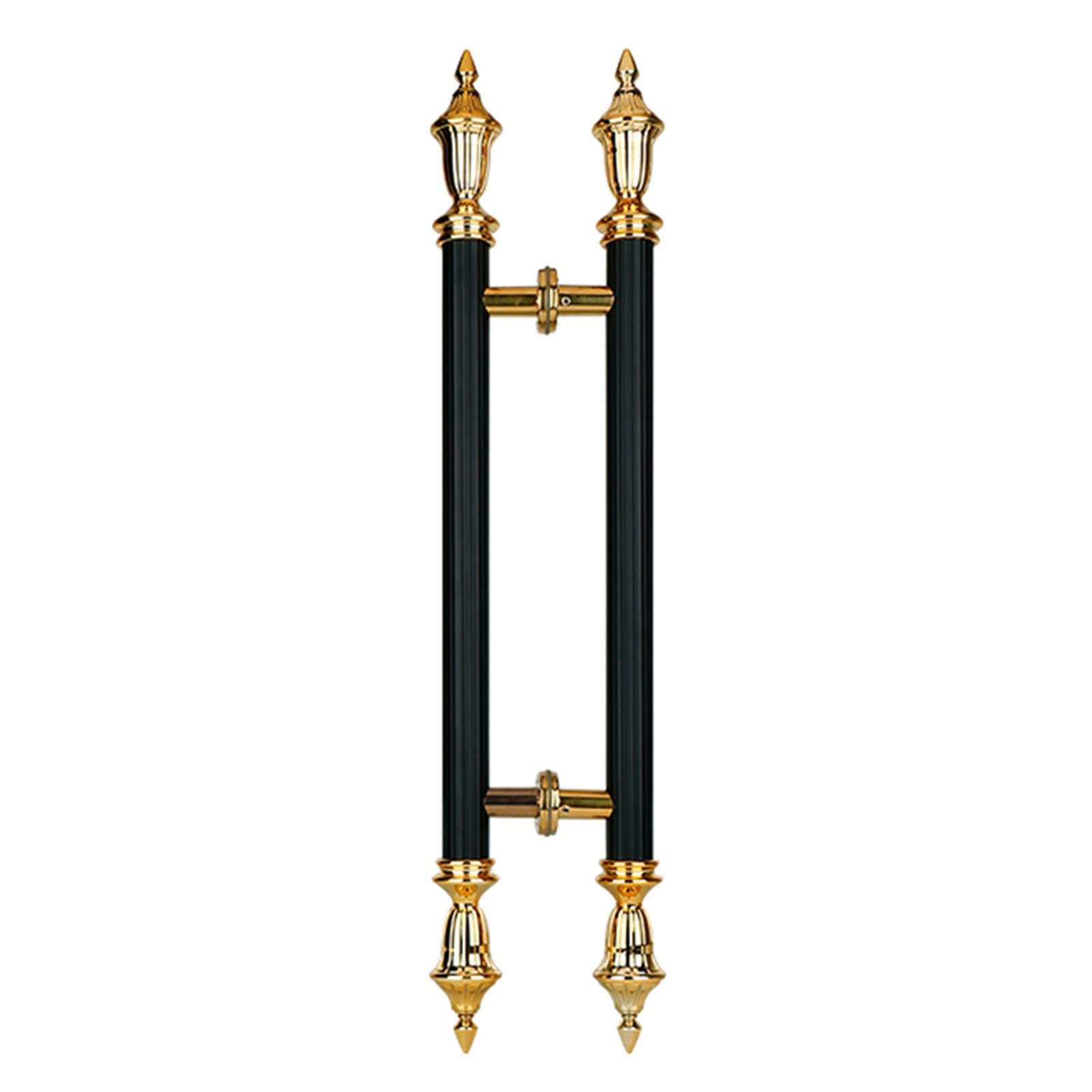 Poignée de porte de grange ronde en acier noir style industriel double face